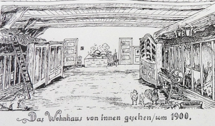 Das Wohnhaus von innen gesehen um 1900.png Das Wohnhaus von innen gesehen um 1900.png © Samtgemeinde Altes Amt Lemförde